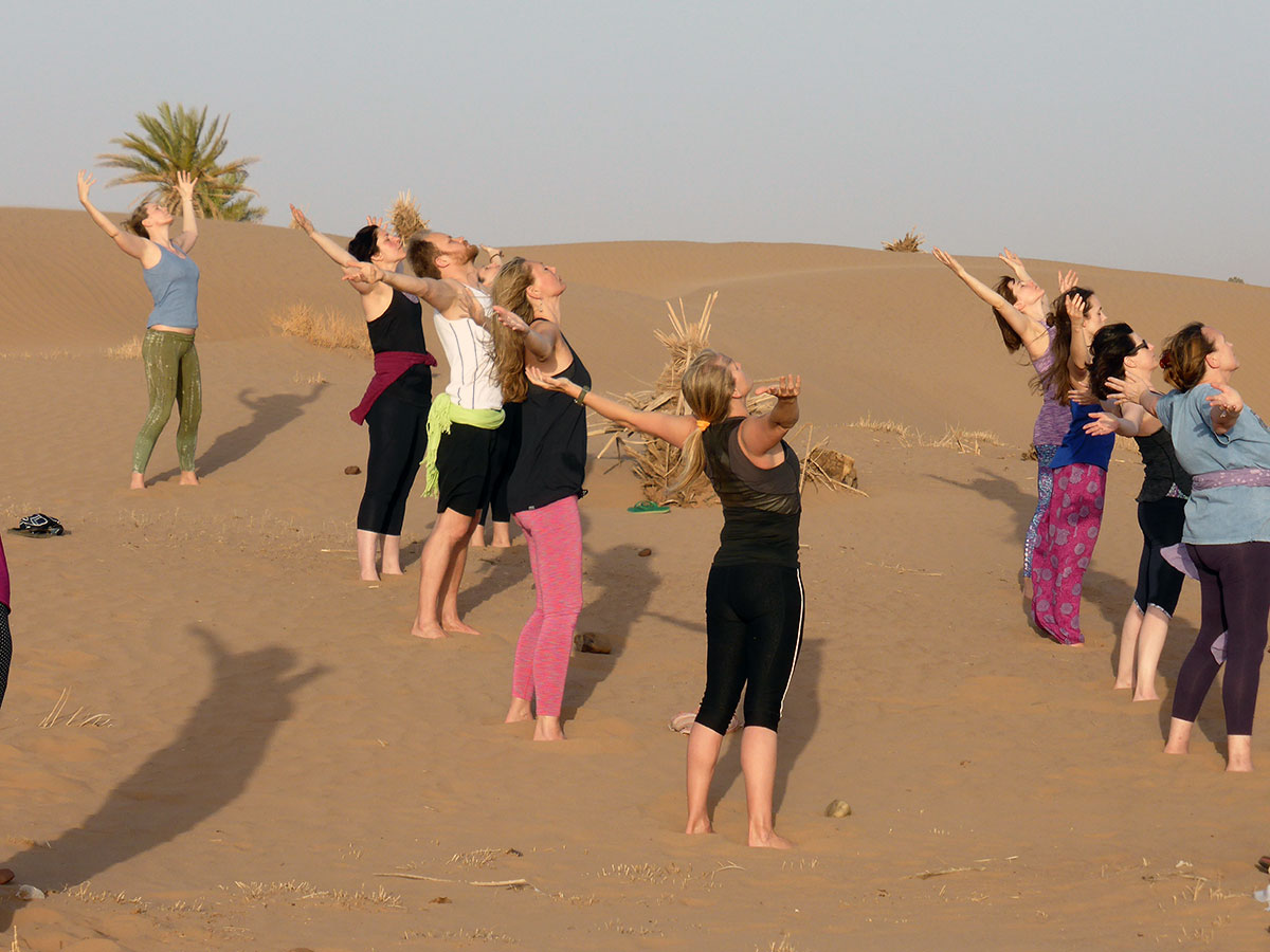 Spring time yoga in the desert